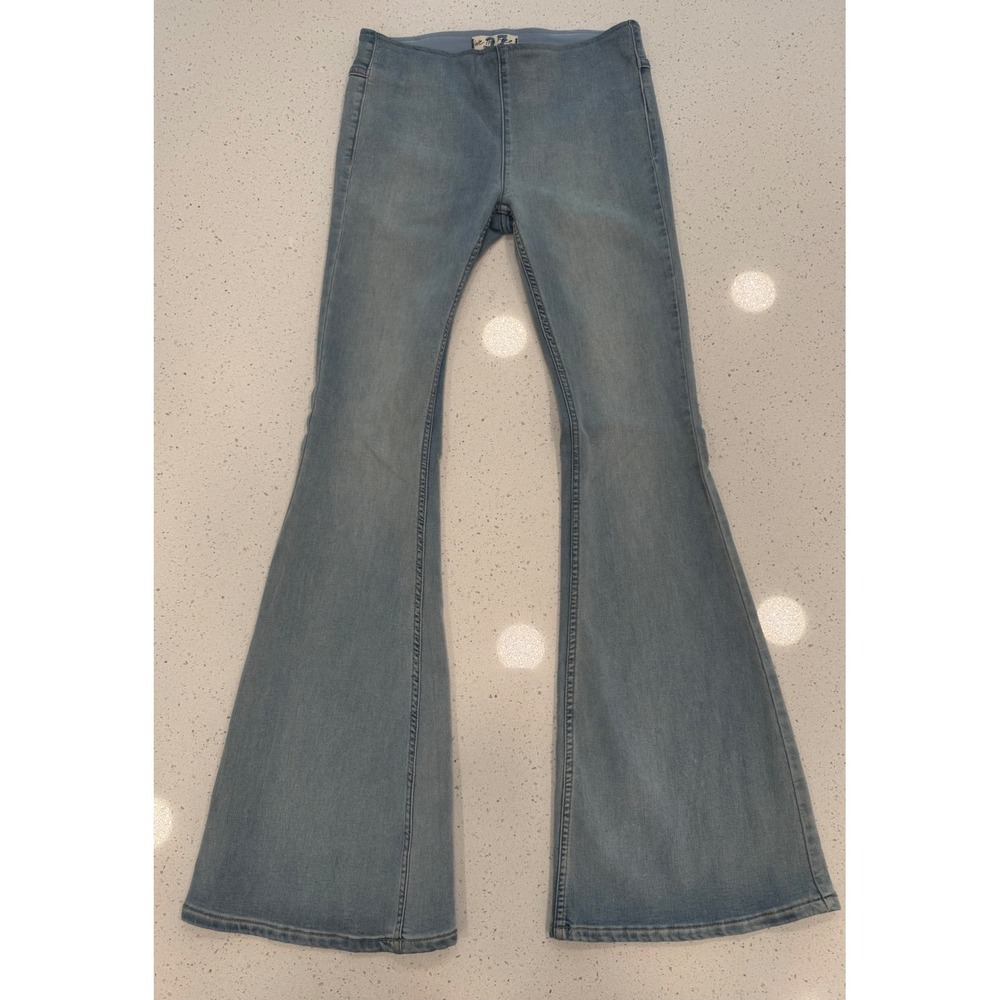 Free People Penny Flare Jeans Womens 27 Light Blue Excellent Boho Retro Flares
